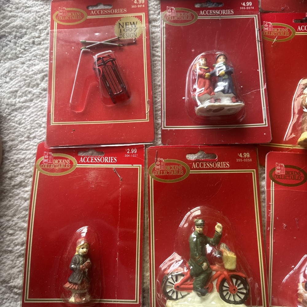 Vintage 1995-97 Dickens Collectables Accessories Christmas Village Lot of 14 - Picture 5 of 6